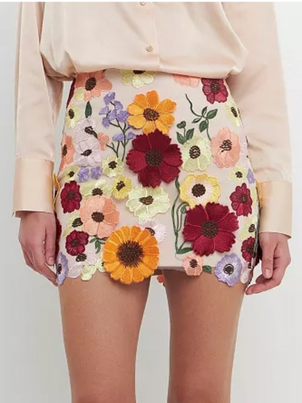 Endless Rose  | Floral Appliqué Embroidered Mini Skirt | NWT